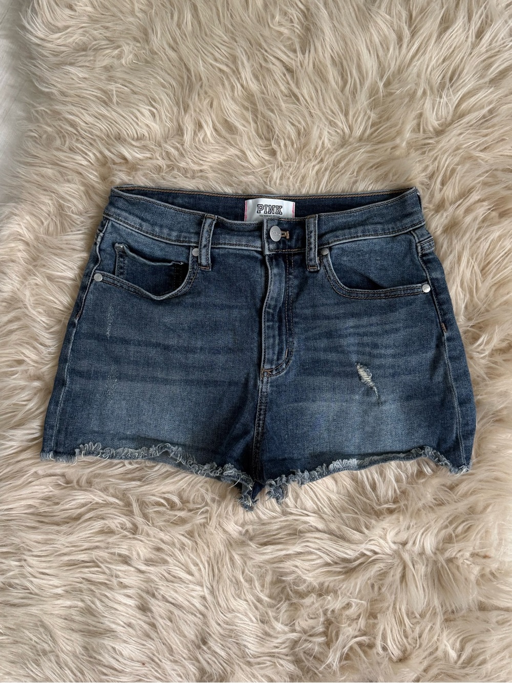 VS PINK High-Rise Denim Shorts